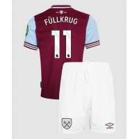 West Ham United Niclas Fullkrug #11 Heimtrikotsatz Kinder 2024-25 Kurzarm (+ Kurze Hosen)